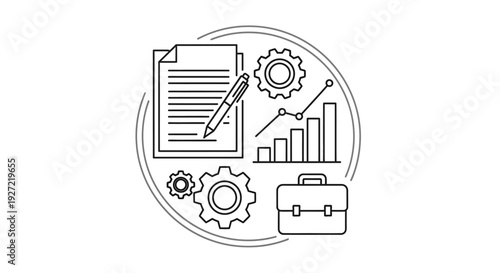 Business management and data analysis concept for financial growth illustration