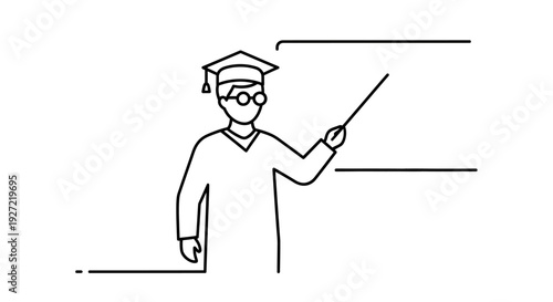 Teacher pointing at a board during a lesson