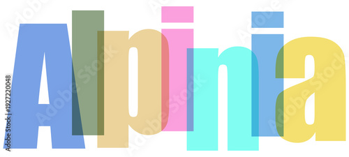 Billede på lærred Colorful Alpinia Text on White Background