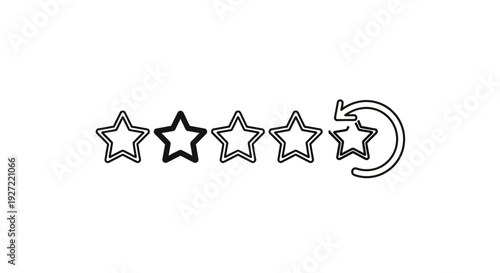 Two out of five stars rating with refresh icon