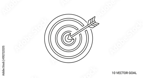 Target with arrow hitting the bullseye, symbolizing business goal achievement.