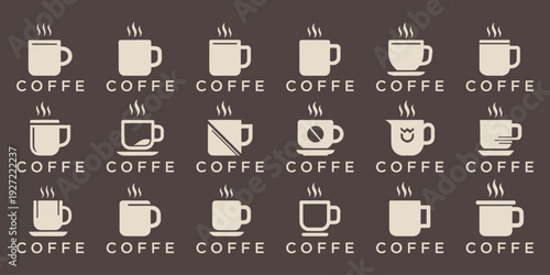 coffee logo bundle with unique cafe and espresso themed icons