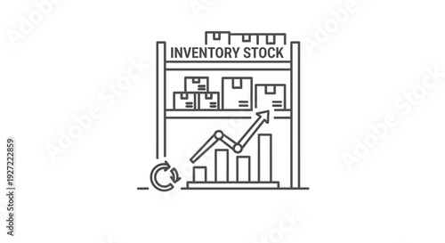 Inventory Stock Management and Business Growth Icon