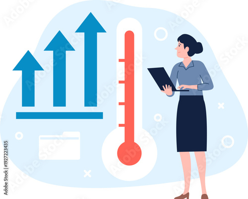 Business performance indicator. Growth speed evaluation concept