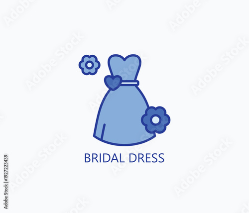 Bridal Dress Icon Or Logo Isolated Vector Illustration