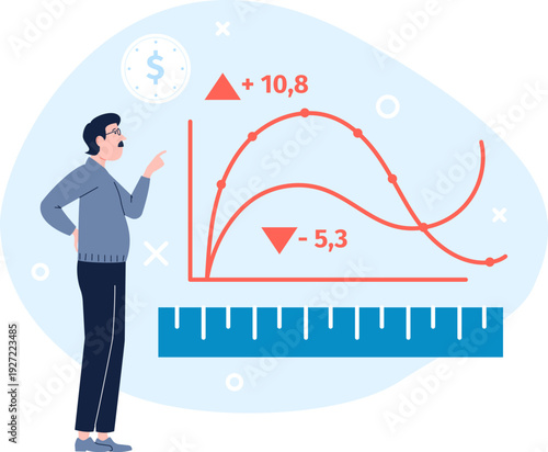 Operational cost measurement concept. Business statistics analysis.