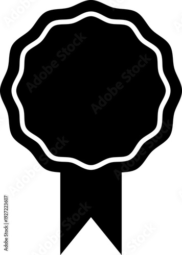 Black seal badge with premium ribbon simple element