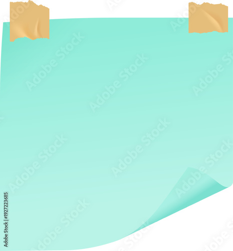 Sticky note square paper memo blue template