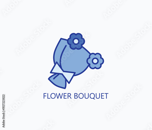 Flower Bouquet Icon Or Logo Isolated Vector Illustration