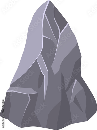 Rock cartoon icon. Stone formation rough material