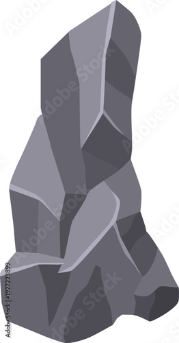 Stone debris element. Broken natural rock icon