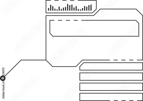 Callout menu element. Cyber tech black frame