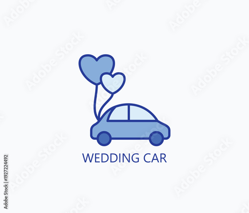 Wedding Car Icon Or Logo Isolated Vector Illustration