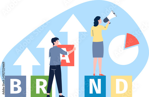 Brand development. Business product identity color concept