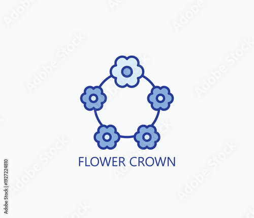 Flower Crown Icon Or Logo Isolated Vector Illustration