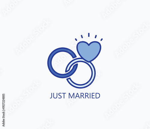 Just Married Icon Or Logo Isolated Vector Illustration