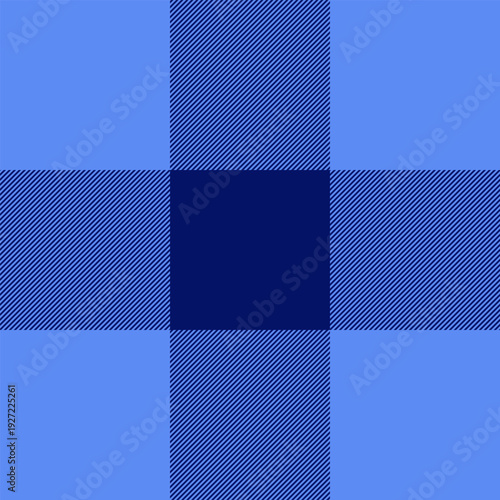 Endless plaid tartan vector, decoration check textile pattern. 40s texture fabric background seamless in blue color.