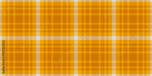 Repeating seamless tartan fabric, ireland vector textile texture. Wallpaper plaid pattern check background in orange and bright colors.