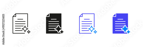 Ai Document file Line And Solid Icon Set. Format File Type, Document, Quality Content, And Professional Presentation Outline And Silhouette Symbol Collection. Isolated Vector Illustration