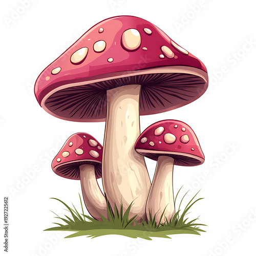 Adorable Mushroom Character Cartoon Vector