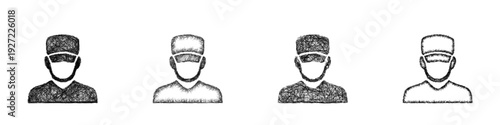 Sketch surgeon icon design set