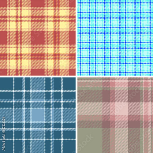 Plaid pattern set tailored for festive wall art. Seamless repeats bring traditional holiday ambiance.