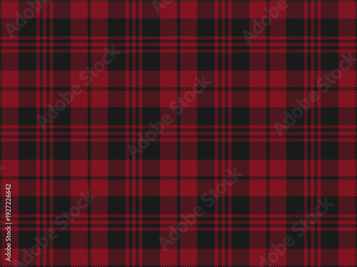 Tartan plaid pattern, crimson red gray tartan plaid seamless pattern. Classic Scottish plaid check fabric texture background for clothing design