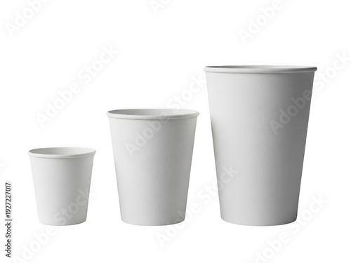 Wallpaper Mural Three white paper cups on a white background Torontodigital.ca