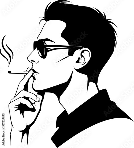 man smoking cigarette