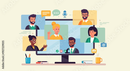 People on Video Conference Call.