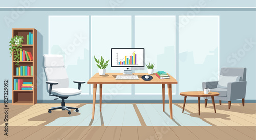 Businessman Working on Computer Desktop.