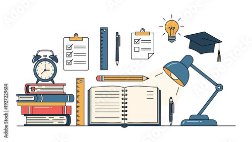 Study and Knowledge: a curated composition of scholastic essentials, from the studious eye and mind's eye