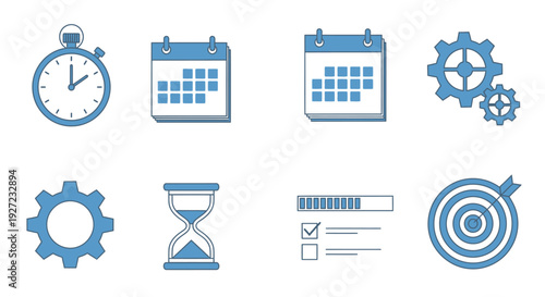 Business Productivity Icons Set.
