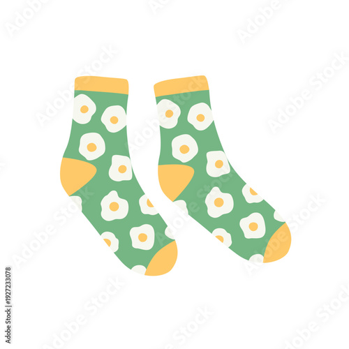 Socks with flowers drawing sock icon symbol isolated on white background vector illustration