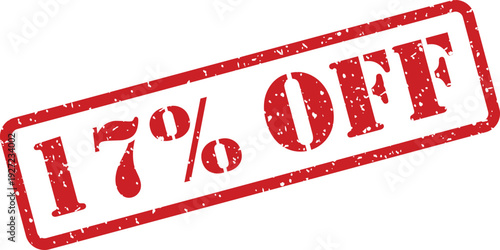 Displaying a red grunge 17 percent off stamp indicates fantastic opportunities for customers