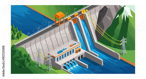 Hydroelectric Dam Power Generation Facility.