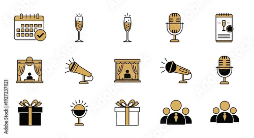 Collection of Media and Event Icons.