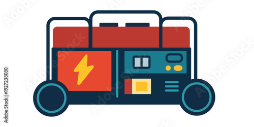 Portable Generator Illustration for Power Supply and Emergency Energy Concept