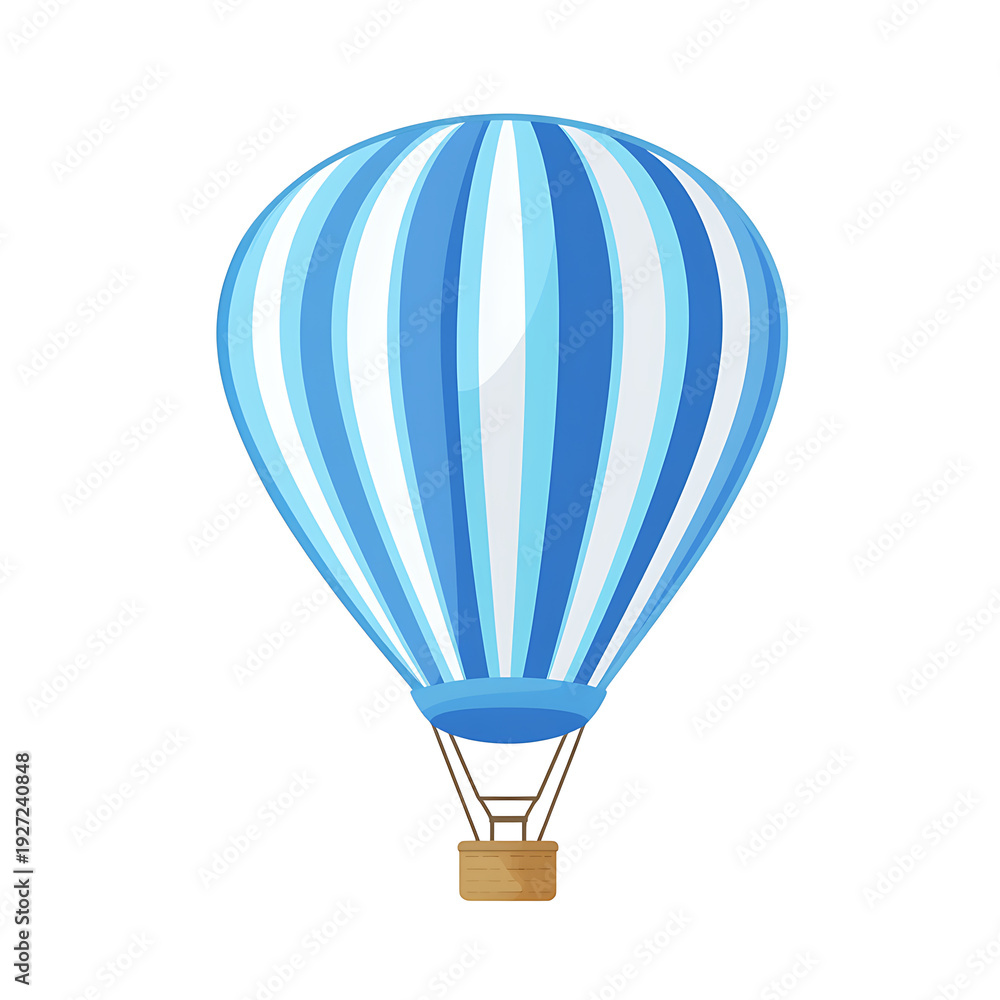 Naklejka premium Blue Hot Air Balloon Icon Illustration