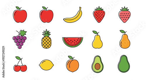 Assorted colorful fruits arranged in a grid pattern.