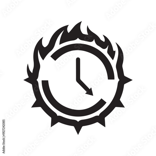 Vector illustration of a clock face icon showing time with simple arrows and a clean design