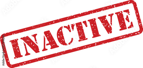 A prominent red rubber stamp effect displaying the word INACTIVE on a plain white background surface