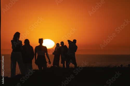 Foto amigos, atardecer