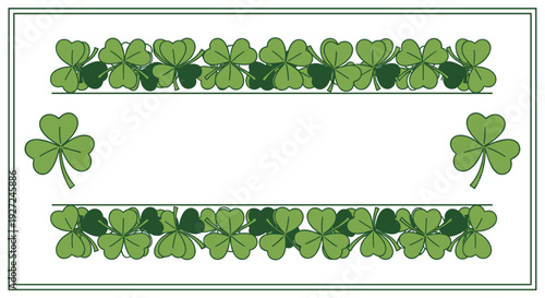 Collection of fourleaf clovers arranged in horizontal lines