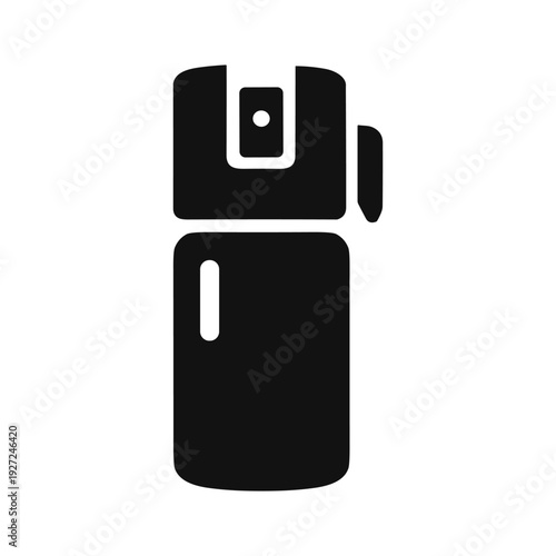 Pepper Spray, Self-Defense, Personal Safety, Solid Black Icon Set Vector Illustration