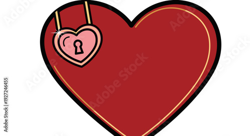 Heart with padlock symbolizing love security and emotional connection