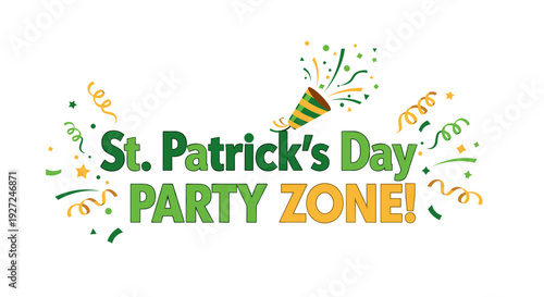 St patricks day celebration banner with festive elements and text