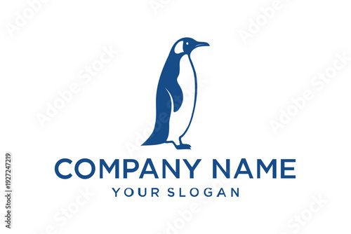 Penguin Logo Design Template with Company Name and Slogan Placeholder