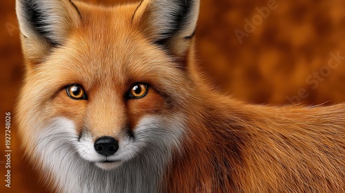 Close-up Portrait of a Majestic Red Fox in Autumn Colors