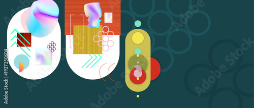 Futuristic gradients Maximalism 3D juicy summer abstract fluid creative banner, trendy bright neon colors with dynamic lines